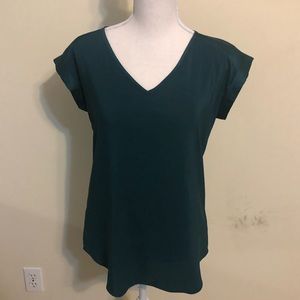 Dark forest green gramercy blouse from express NWT